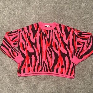 Bar III Vibrant Pink and Red Sweater
